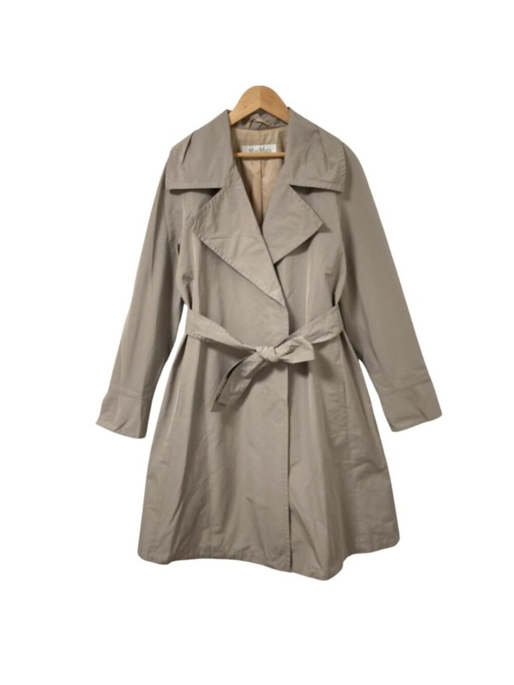 Max Mara Stitch Design Nylon Coat Greige Jacket Fall Winter 38